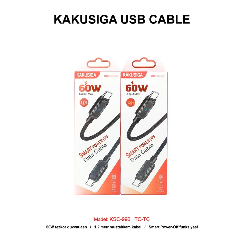 USB CABLE KAKUSIGA KSC-990 TC-TC BLACK