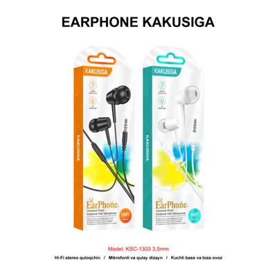 EARPHONE KAKUSIGA KSC-1303 3,5mm BLACK