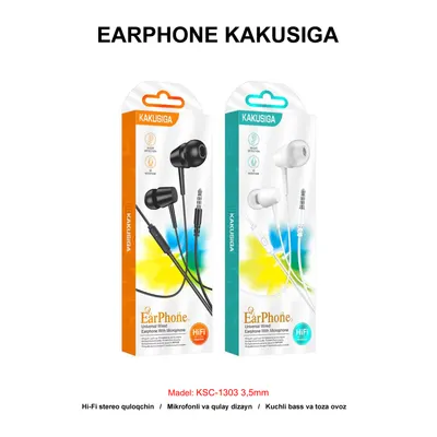EARPHONE KAKUSIGA KSC-1303 3,5mm WHITE