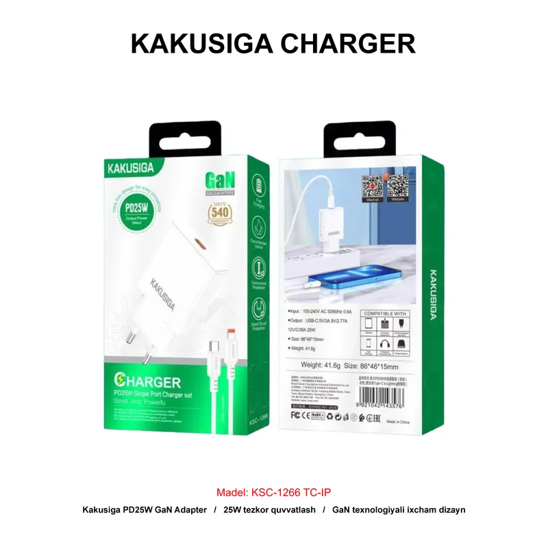 CHARGER KAKUSIGA KSC-1266 TC-IP WHITE