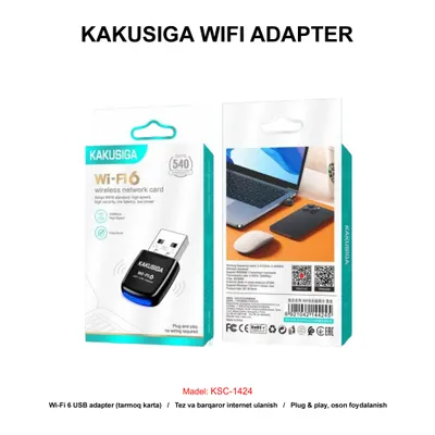WIFI ADAPTER KAKUSIGA KSC-1424 BLACK