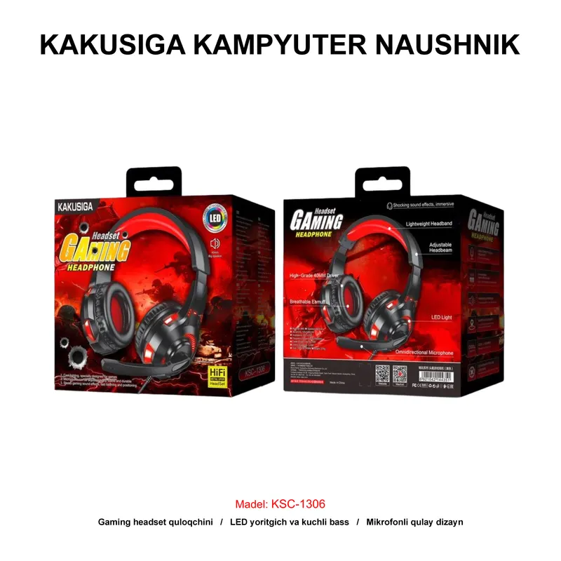 COMPUTER HEADSET KAKUSIGA KSC-1306 BLACK