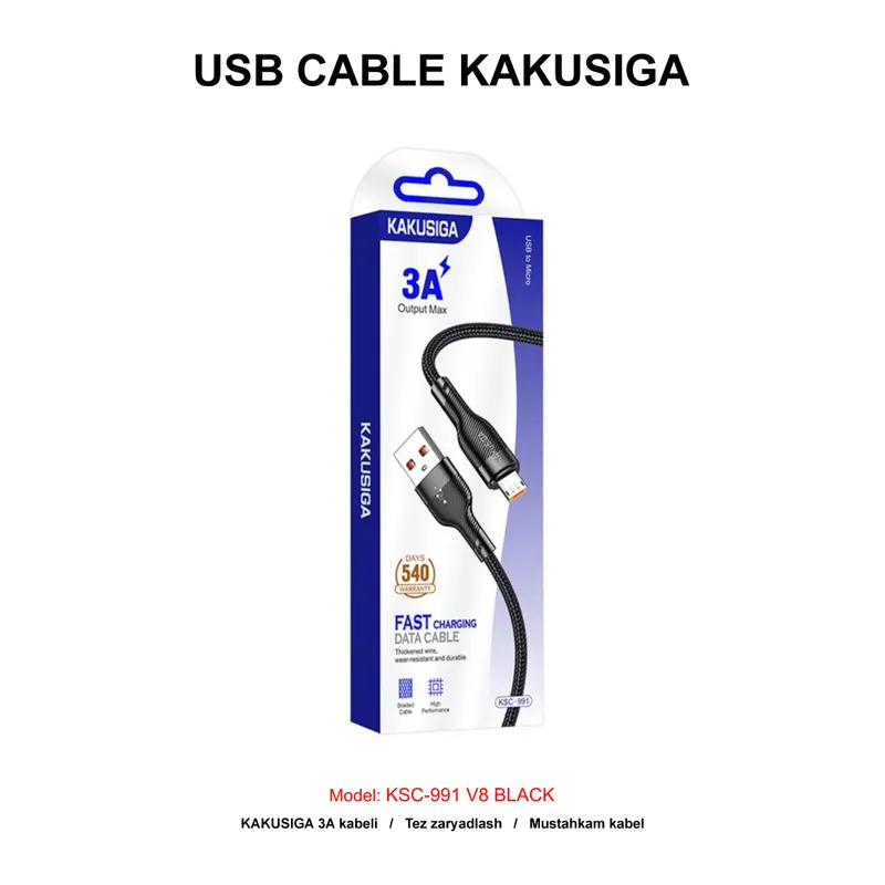 USB CABLE KAKUSIGA KSC-991 V8 BLACK