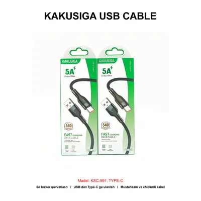 USB CABLE KAKUSIGA KSC-991 TYPE-C BLACK
