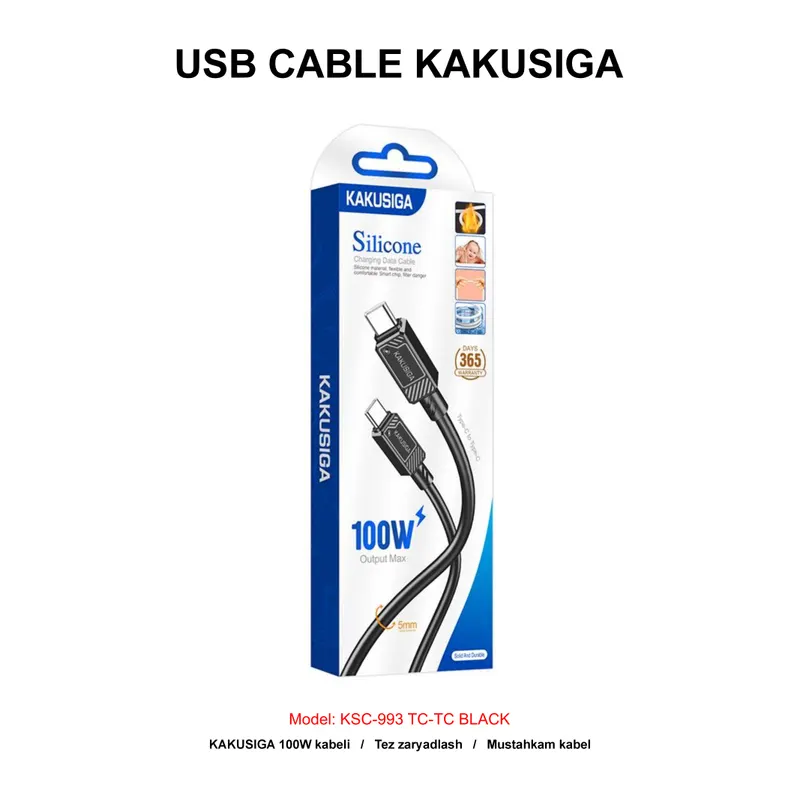 USB CABLE KAKUSIGA KSC-993 TC-TC BLACK