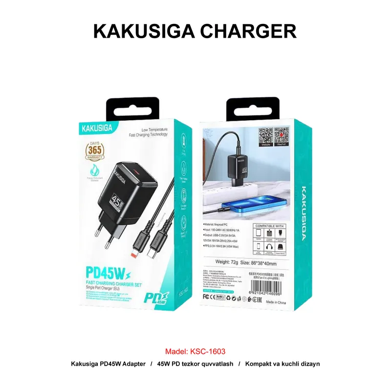 CHARGER KAKUSIGA KSC-1603 TC-IP BLACK