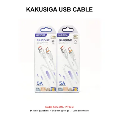USB CABLE KAKUSIGA KSC-995 TYPE-C WHITE