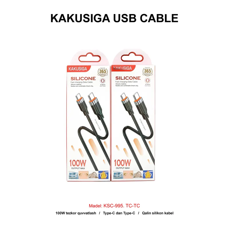 USB CABLE KAKUSIGA KSC-995 TC-TC BLACK
