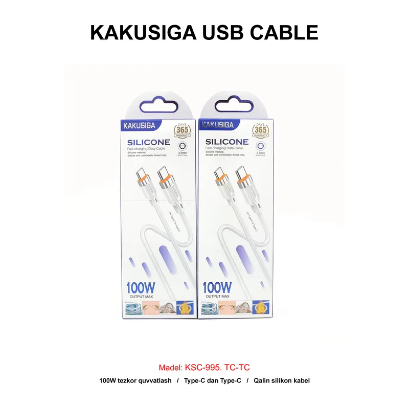 USB CABLE KAKUSIGA KSC-995 TC-TC WHITE