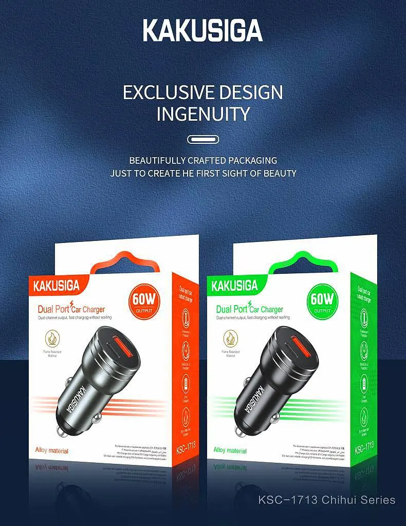 CAR CHARGER KAKUSIGA KSC-1713 BLACK