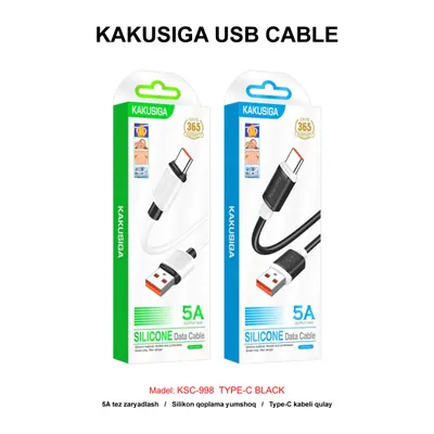 USB CABLE KAKUSIGA KSC-998 TYPE-C BLACK