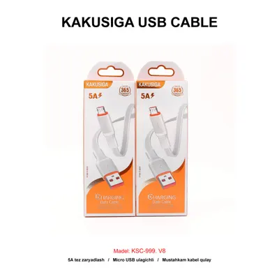 USB CABLE KAKUSIGA KSC-999 V8 WHITE