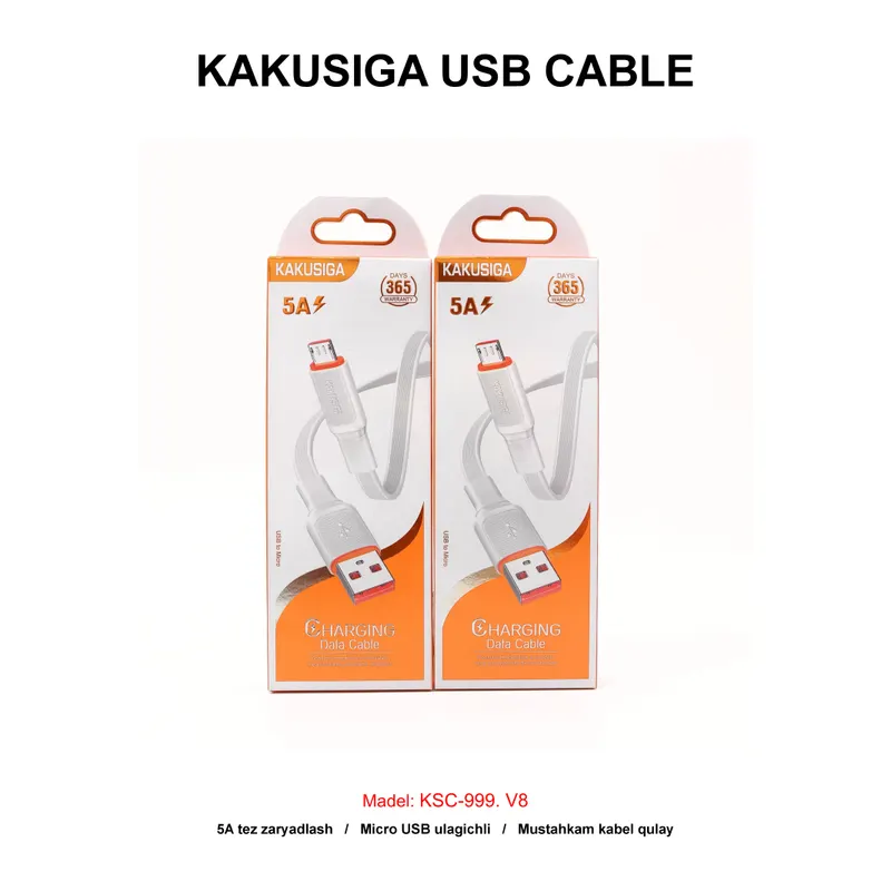 USB CABLE KAKUSIGA KSC-999 V8 WHITE