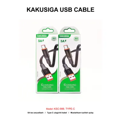 USB CABLE KAKUSIGA KSC-999 TYPE-C BLACK
