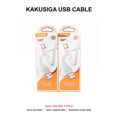 USB CABLE KAKUSIGA KSC-999 TYPE-C WHITE