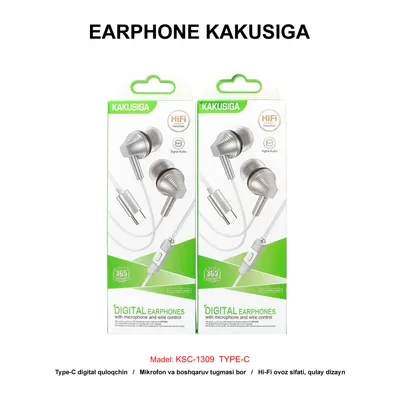 EARPHONE KAKUSIGA KSC-1309 TYPE-C SILVER