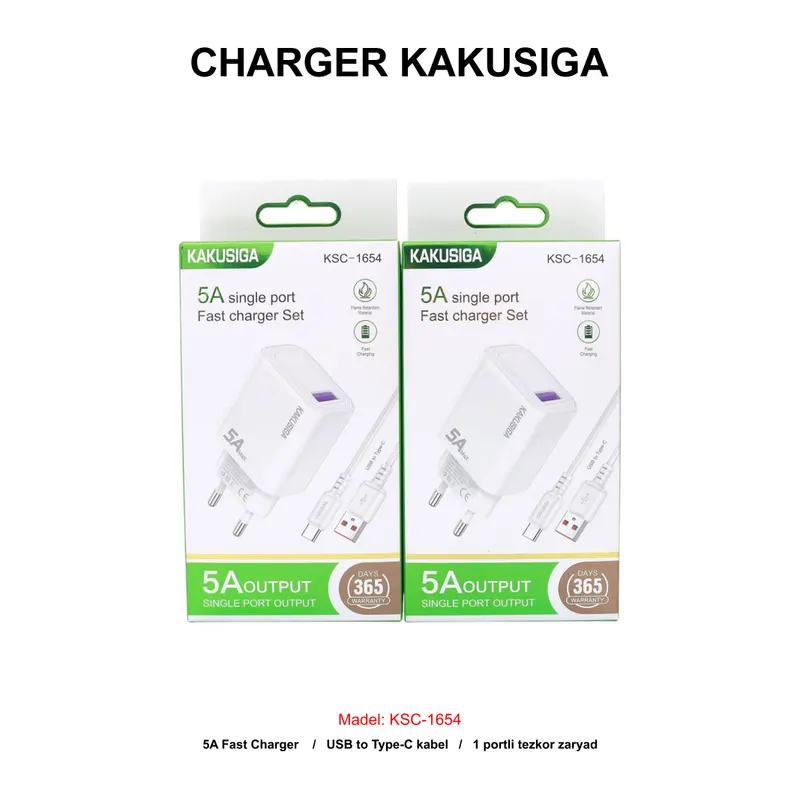 CHARGER KAKUSIGA KSC-1654 TYPE-C WHITE