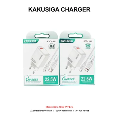 CHARGER KAKUSIGA KSC-1662 TYPE-C WHITE