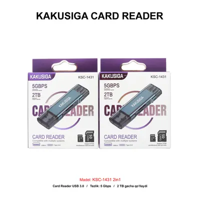 CARD READER KAKUSIGA 2in1 KSC-1431 GREY