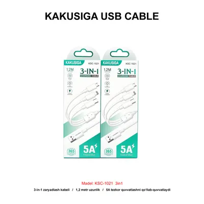 USB CABLE KAKUSIGA KSC-1021 3in1 WHITE