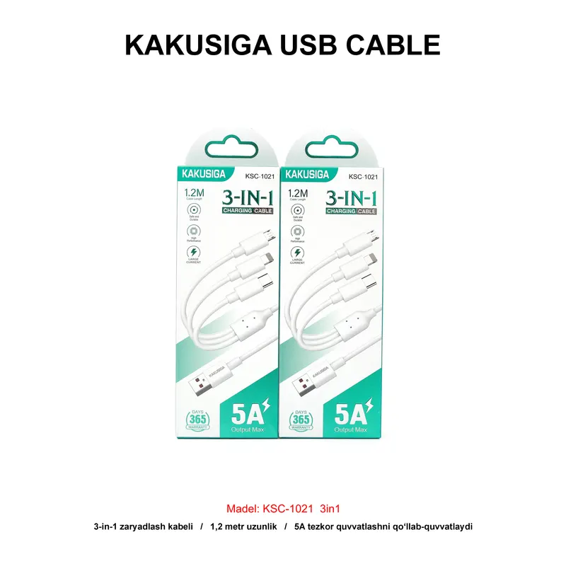 USB CABLE KAKUSIGA KSC-1021 3in1 WHITE