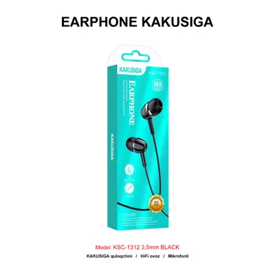 EARPHONE KAKUSIGA KSC-1312 3,5mm BLACK