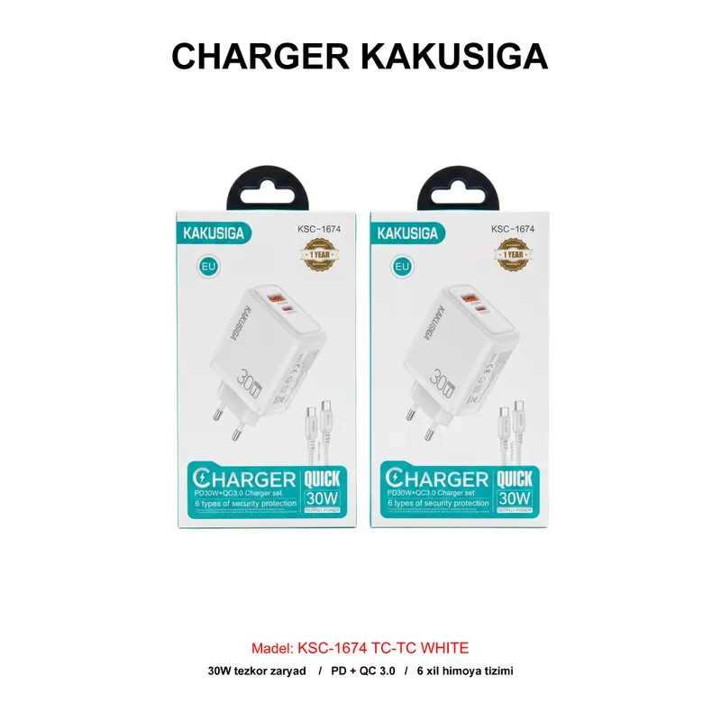 CHARGER KAKUSIGA KSC-1674 TC-TC WHITE