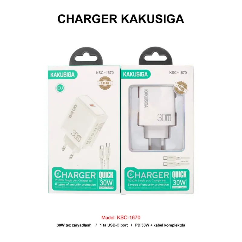 CHARGER KAKUSIGA KSC-1670 TC-TC WHITE