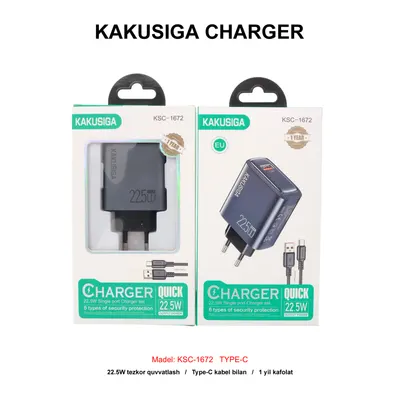 CHARGER KAKUSIGA KSC-1672 TYPE-C GREY