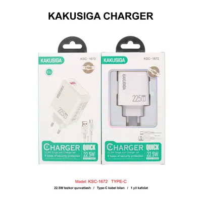 CHARGER KAKUSIGA KSC-1672 TYPE-C WHITE