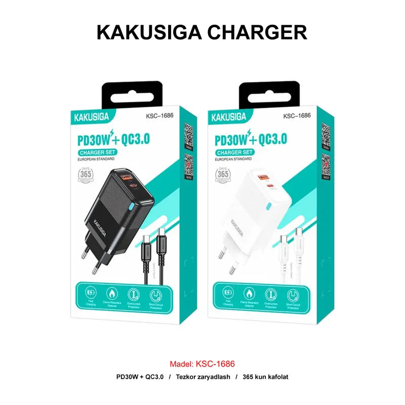 CHARGER KAKUSIGA KSC-1686 TC-TC BLACK