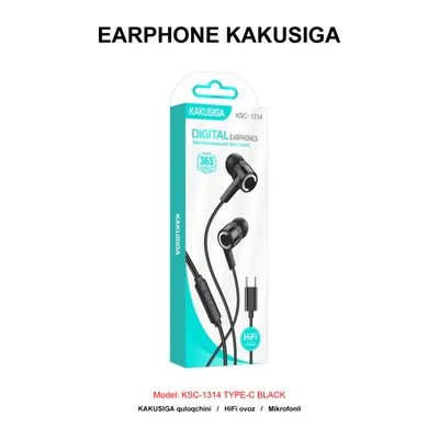 EARPHONE KAKUSIGA KSC-1314 TYPE-C BLACK