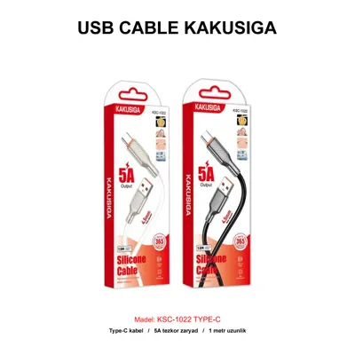 USB CABLE KAKUSIGA KSC-1022 TYPE-C BLACK