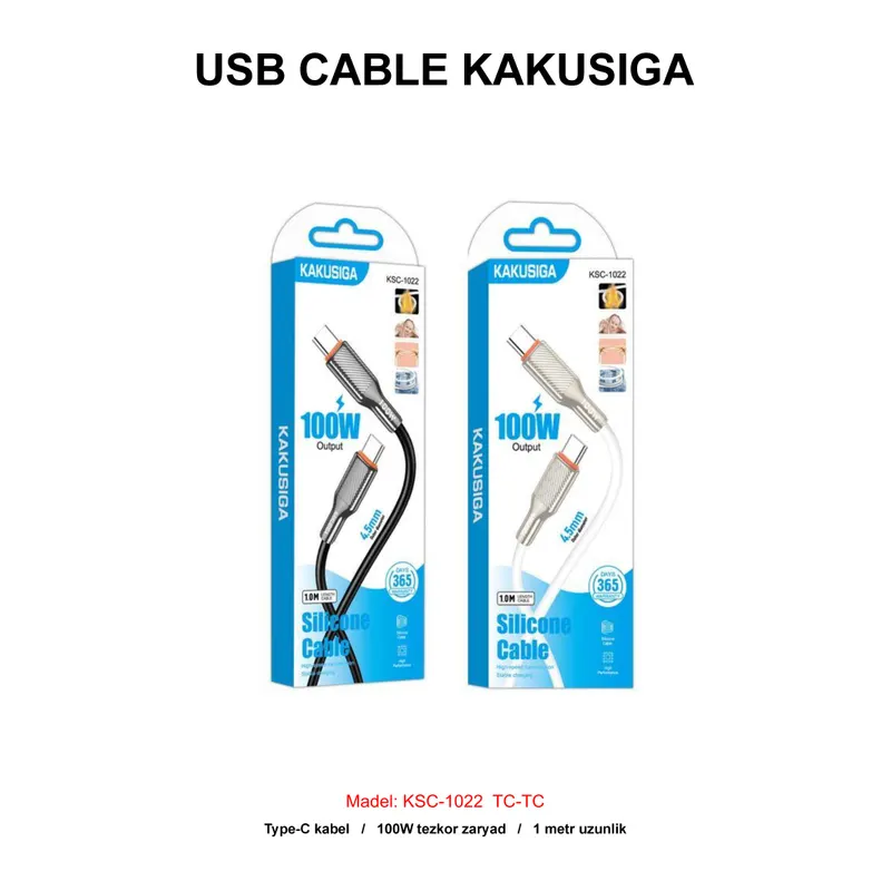 USB CABLE KAKUSIGA KSC-1022 TC-TC BLACK