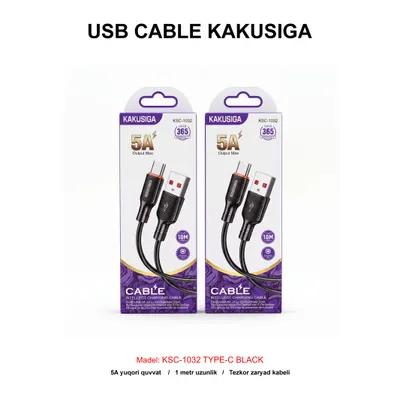 USB CABLE KAKUSIGA KSC-1032 TYPE-C BLACK