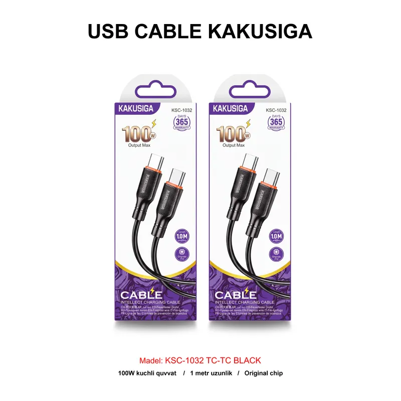 USB CABLE KAKUSIGA KSC-1032 TC-TC BLACK
