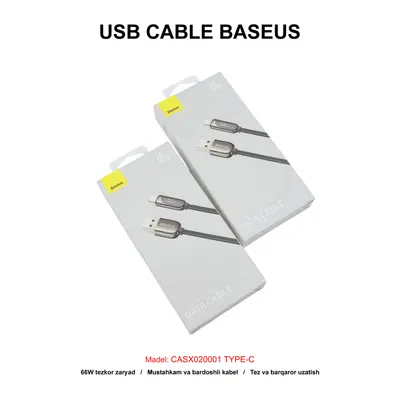 USB CABLE BASEUS CASX020001 TYPE-C BLACK