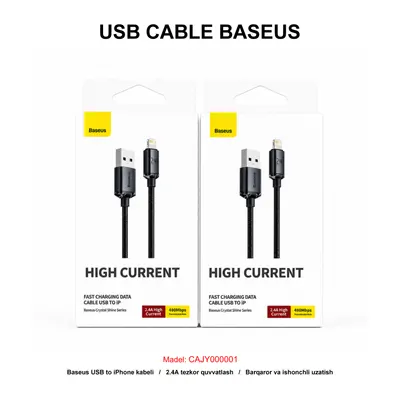 USB CABLE BASEUS CAJY000001 IP BLACK