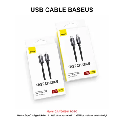 USB CABLE BASEUS CAJY000601 TC-TC BLACK