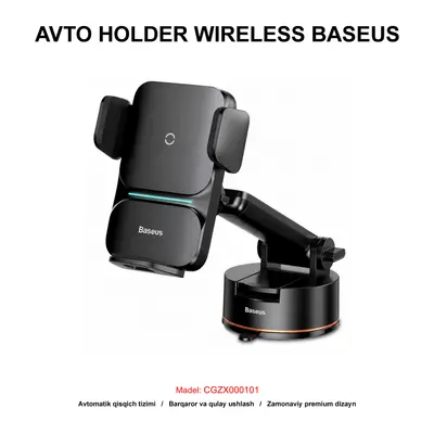 AVTO HOLDER WIRELESS BASEUS CGZX000101 BLACK