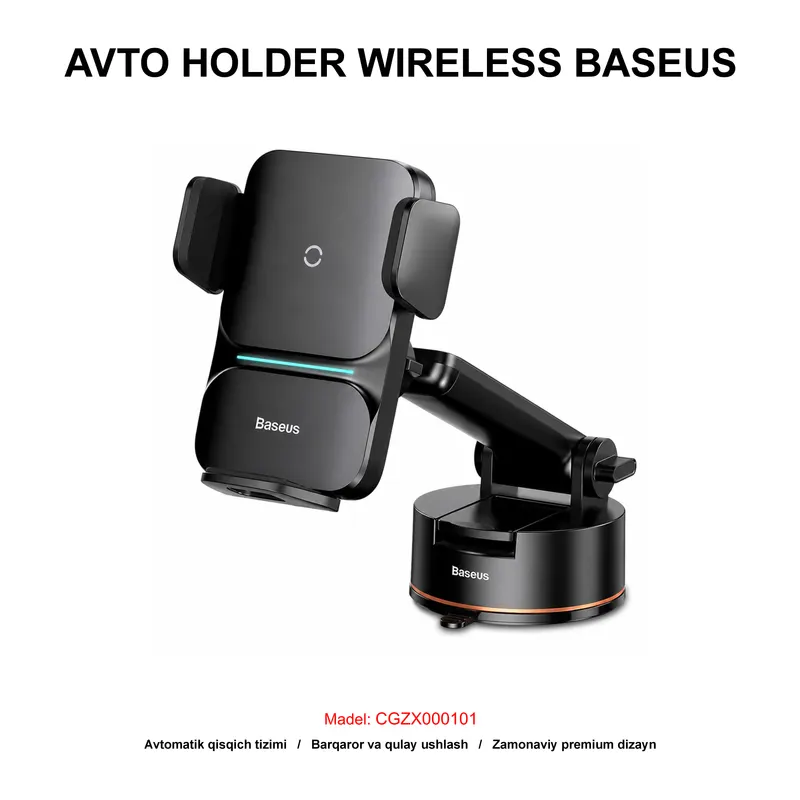 AVTO HOLDER WIRELESS BASEUS CGZX000101 BLACK