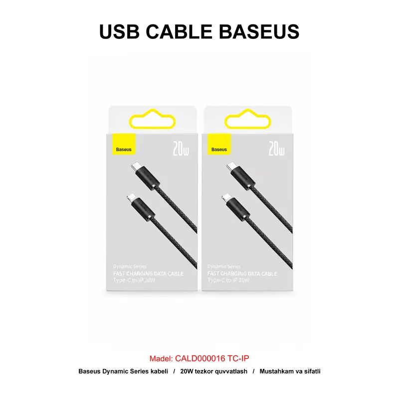 USB CABLE BASEUS CALD000016 TC-IP GREY