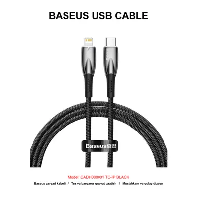 USB CABLE BASEUS CADH000001 TC-IP BLACK