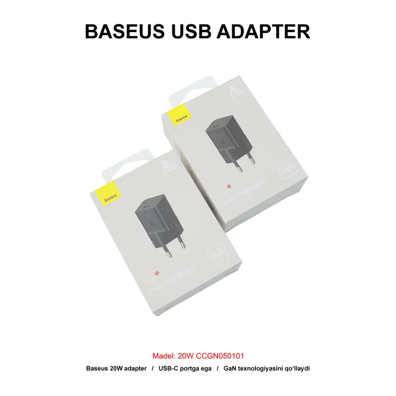 ADAPTER BASEUS 20W CCGN050101 BLACK