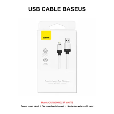 USB CABLE BASEUS CAKW000402 IP WHITE
