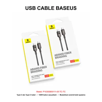 USB CABLE BASEUS P10355800111-00 TC-TC BLACK