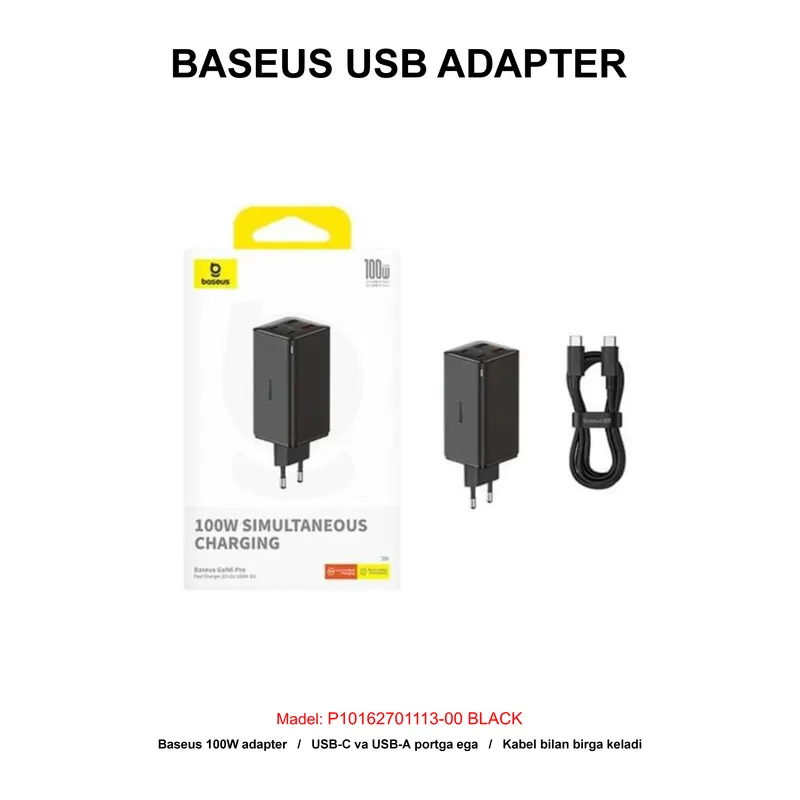 ADAPTER BASEUS P10162701113-00 BLACK