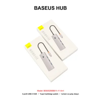 BASEUS HUB ULTRAJOY B0005280B811-11 4in1 GREY