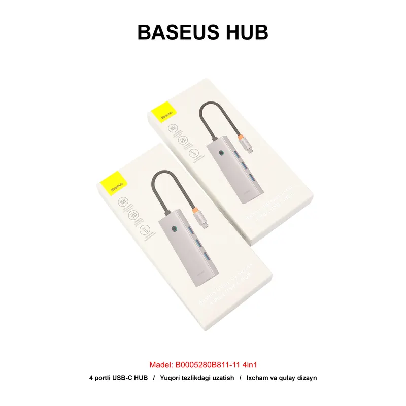 BASEUS HUB ULTRAJOY B0005280B811-11 4in1 GREY