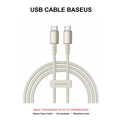 USB CABLE BASEUS P10378100G21-00 TC-TC TITANIUM GOLD